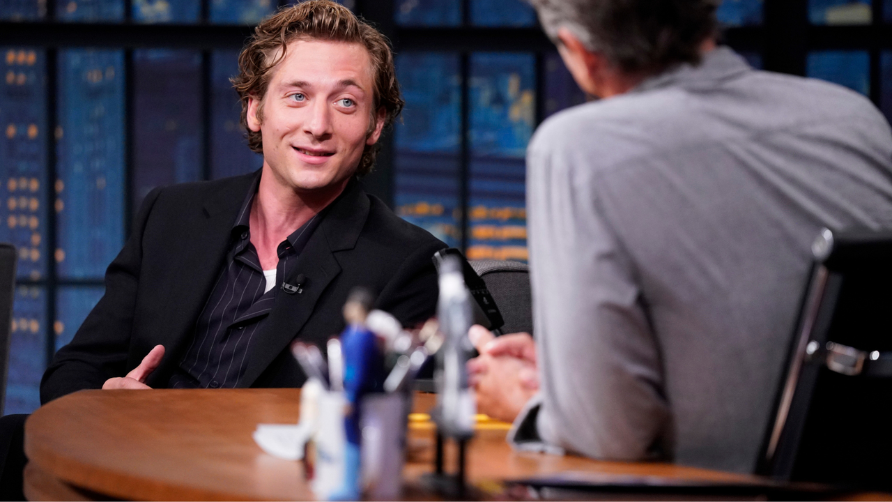 Actor Jeremy Allen White during an interview with host Seth Meyers on July 25, 2022