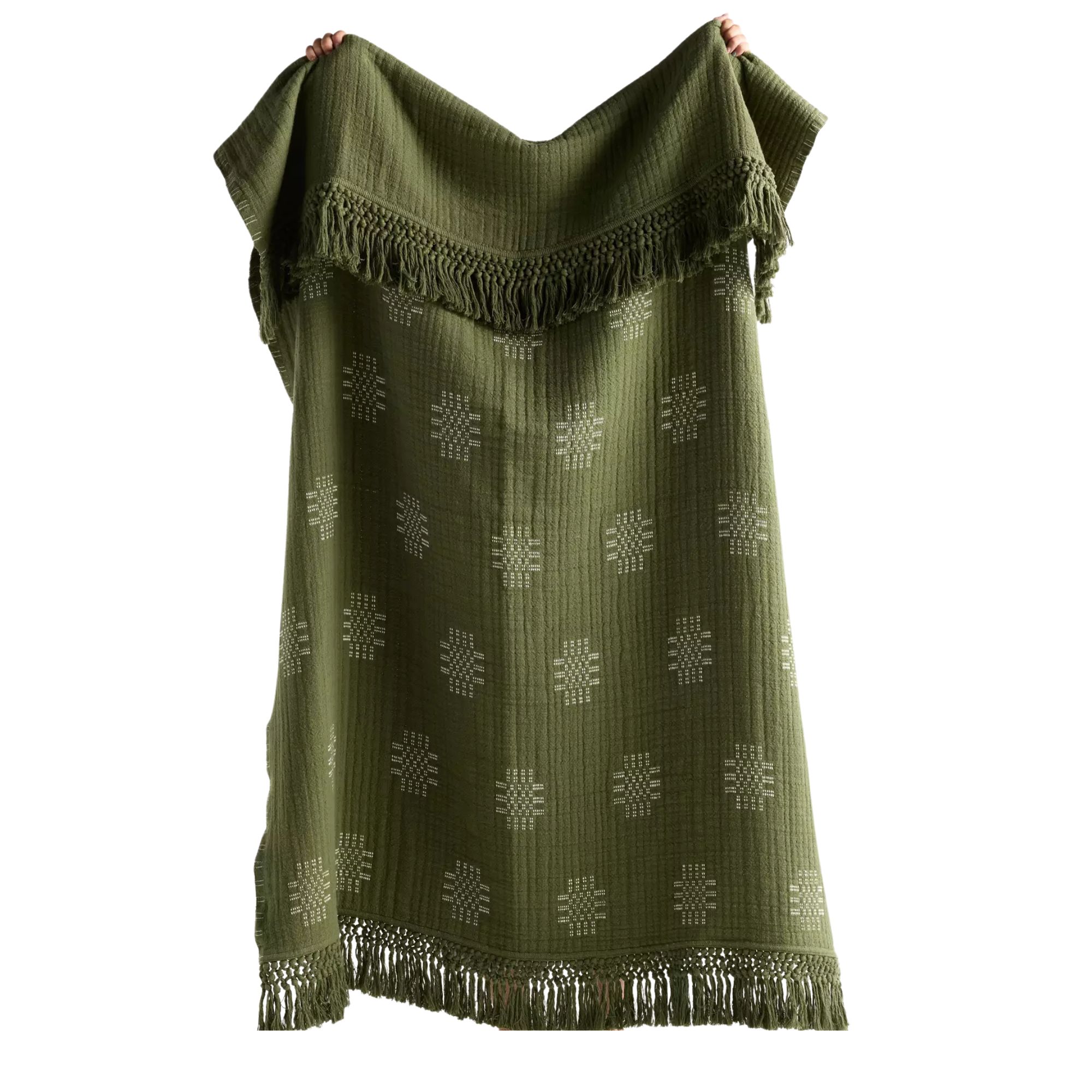 Anthropologie, Enid Cotton Woven Throw Blanket