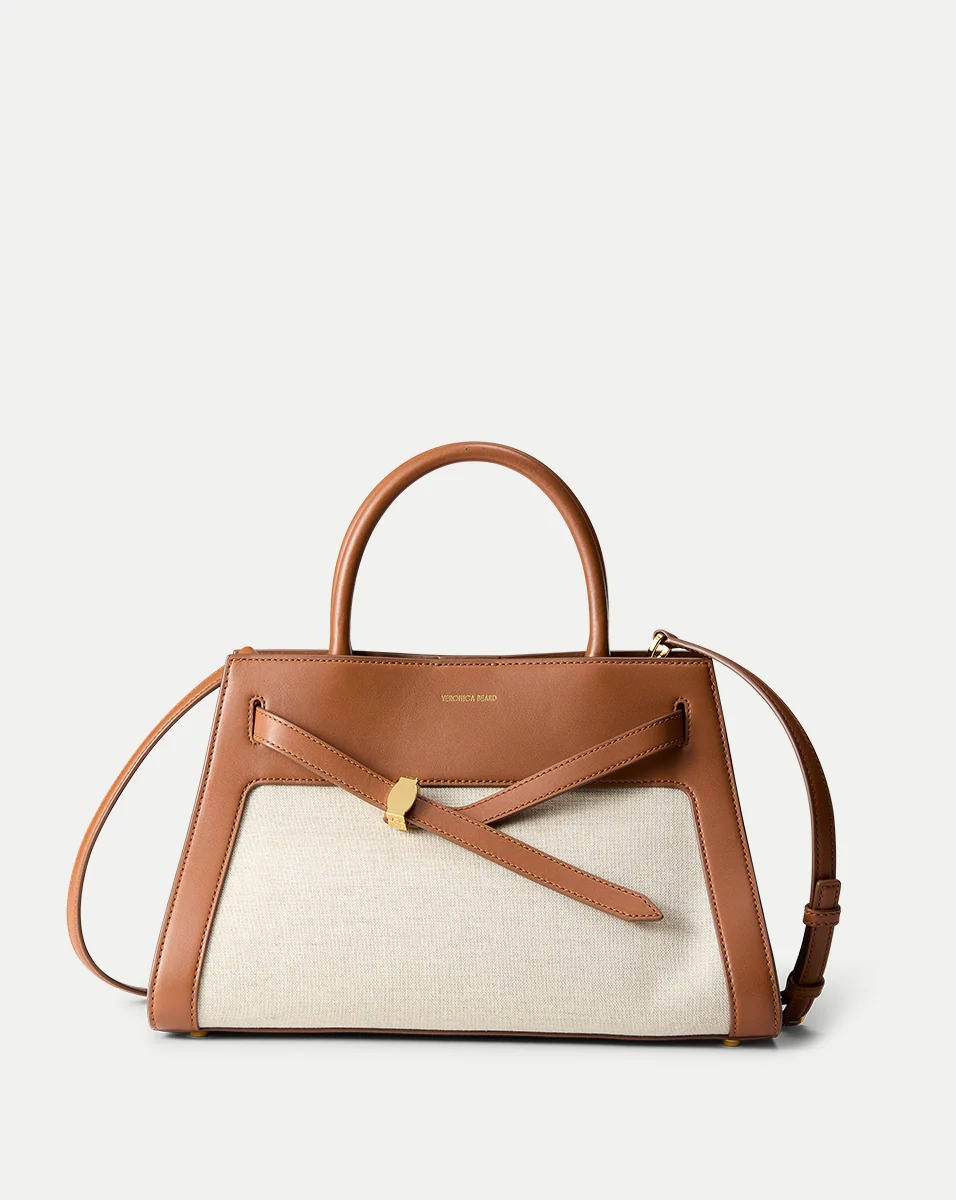 Veronica Beard Canvas Dash Bagnatural Linen/hazelwood / Os
