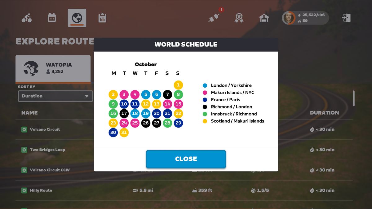 Zwift world rotation schedule