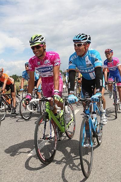 Bennati and Erik Zabel (Milram) enjoy the morning.