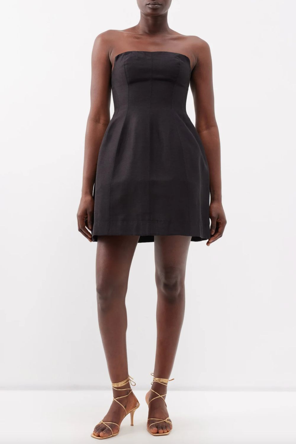 Aje Baret strapless linen-blend mini dress