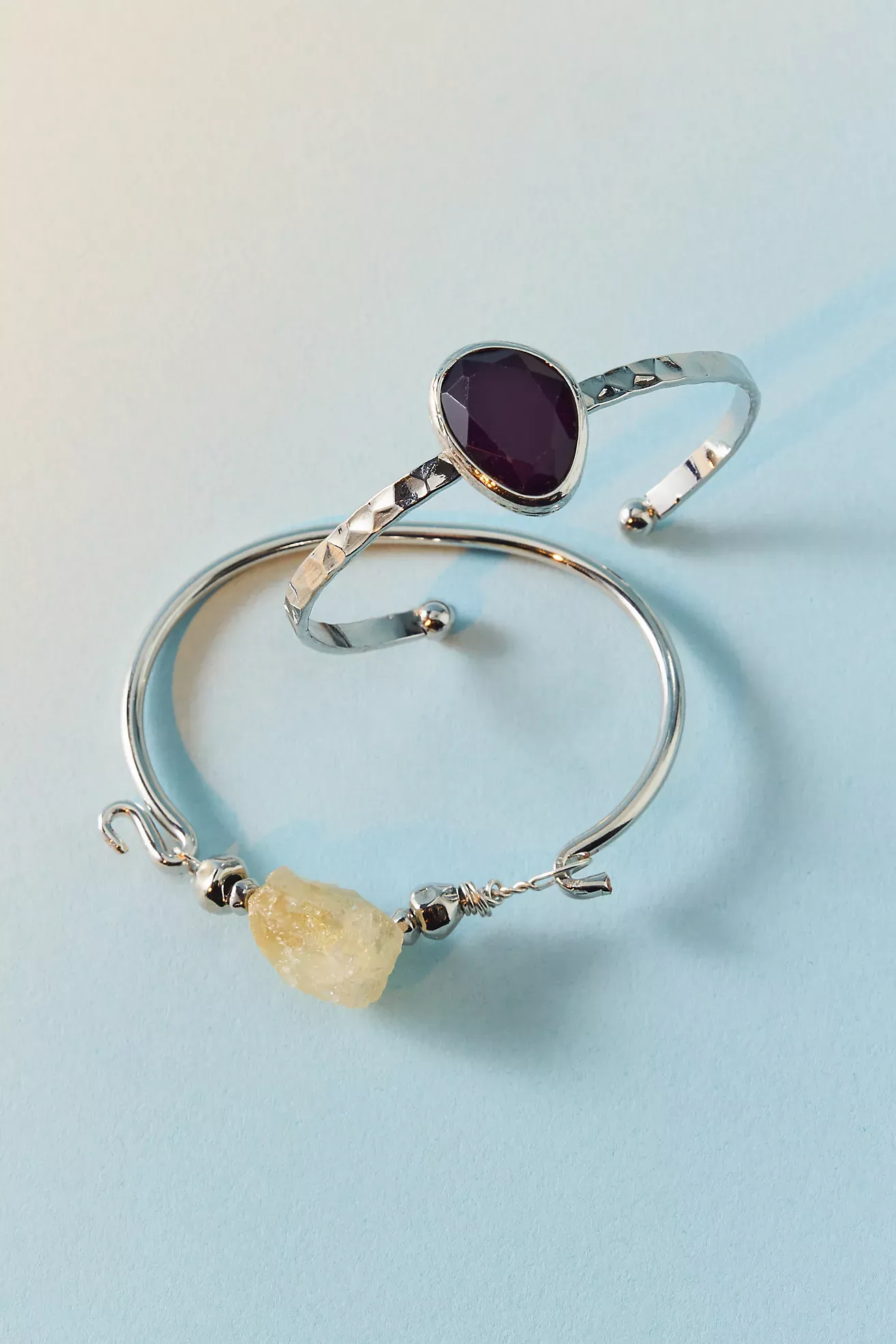 Amina Stone Cuff Bracelet Set