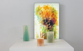 Wang & Soderstrom, Flatscreen, yellow, brown and green exhibition