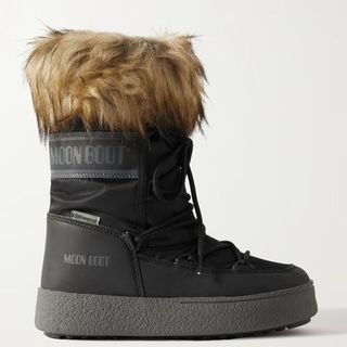 faux fur trimmed moon boot