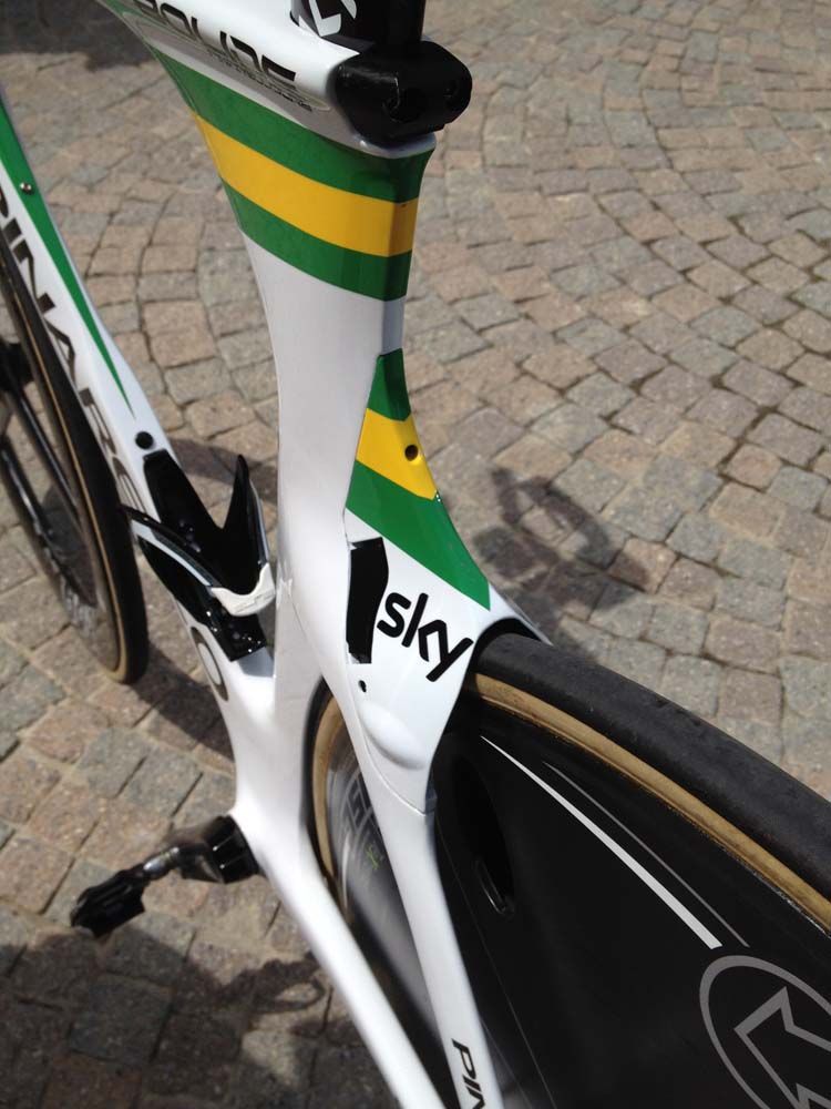 The green and gold brake cover