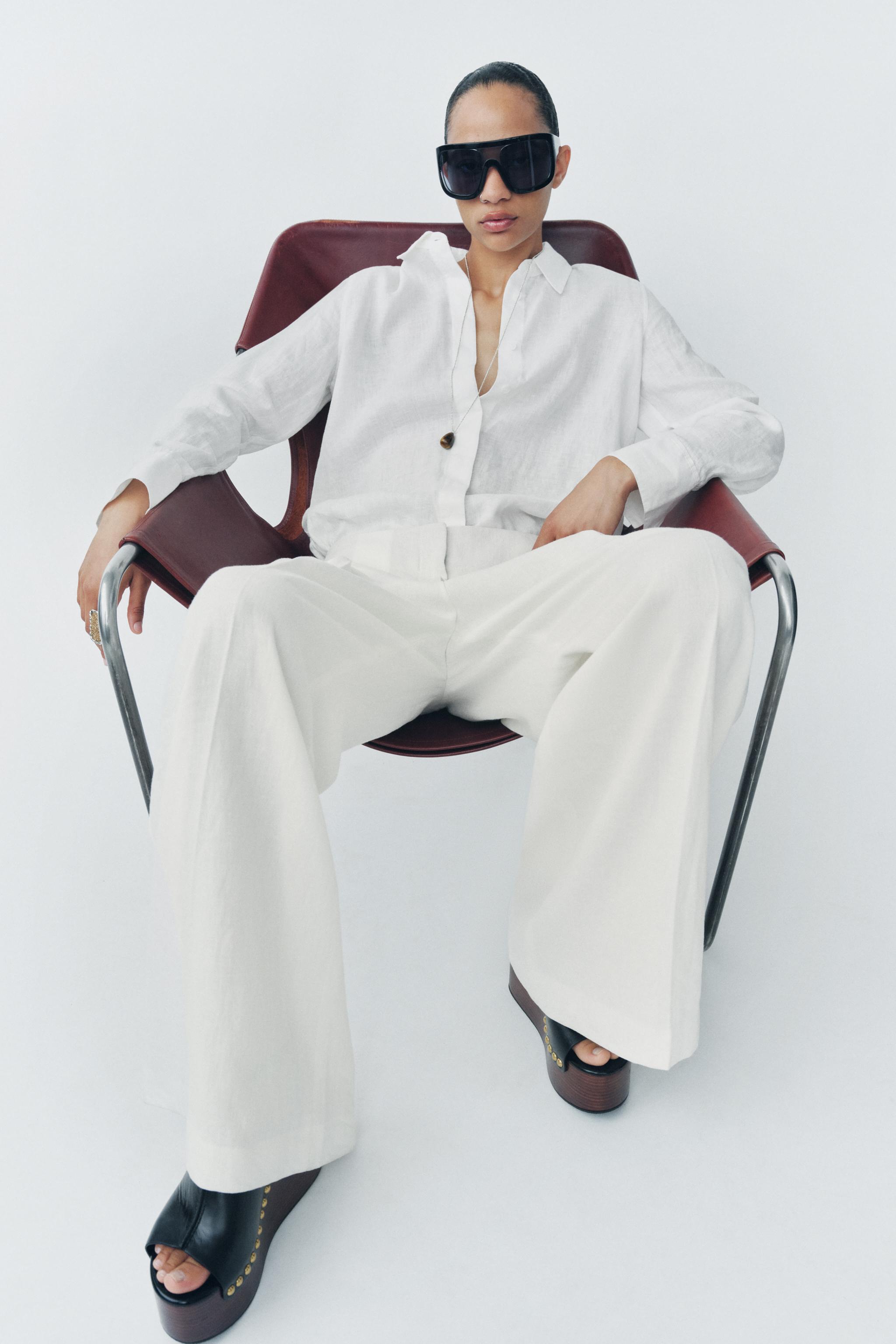 Zw Collection 100% Linen Shirt