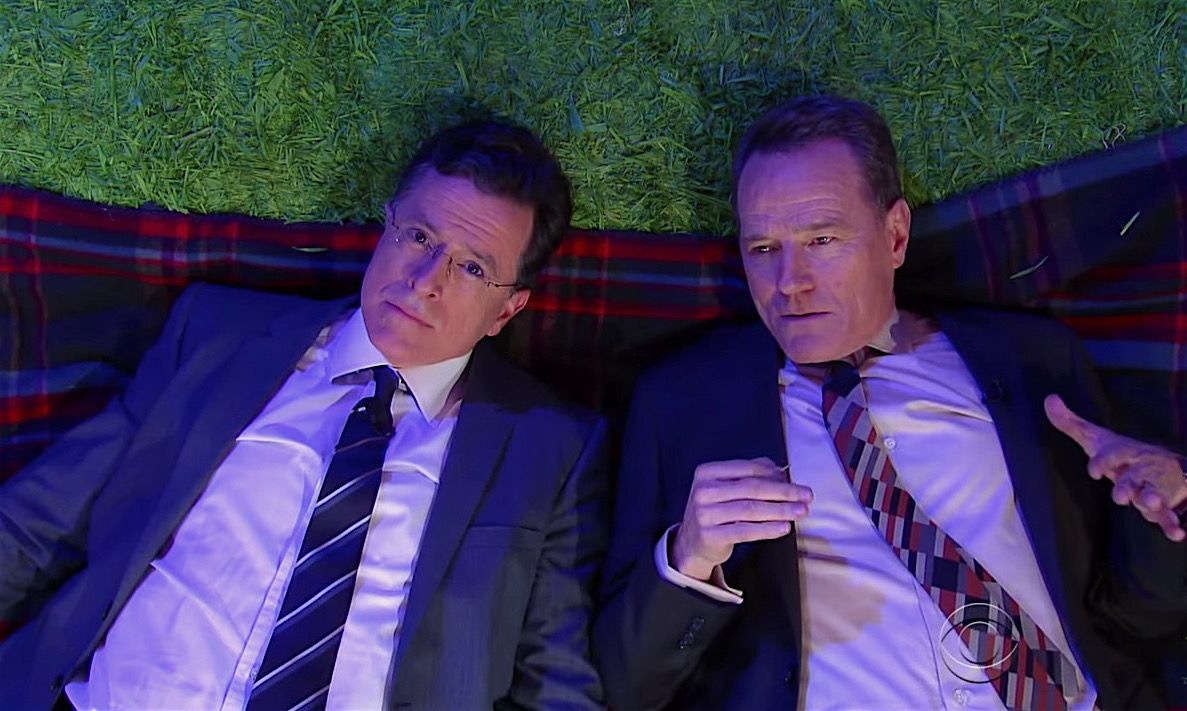 Bryan Cranston and Stephen Colbert trade deep questions, pithy answers