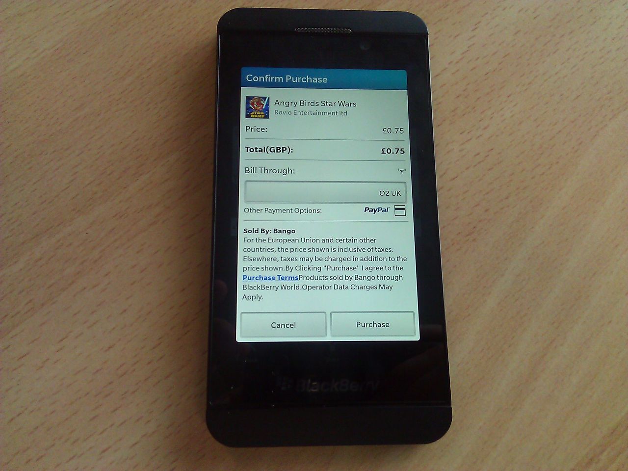 BB10 App purchase