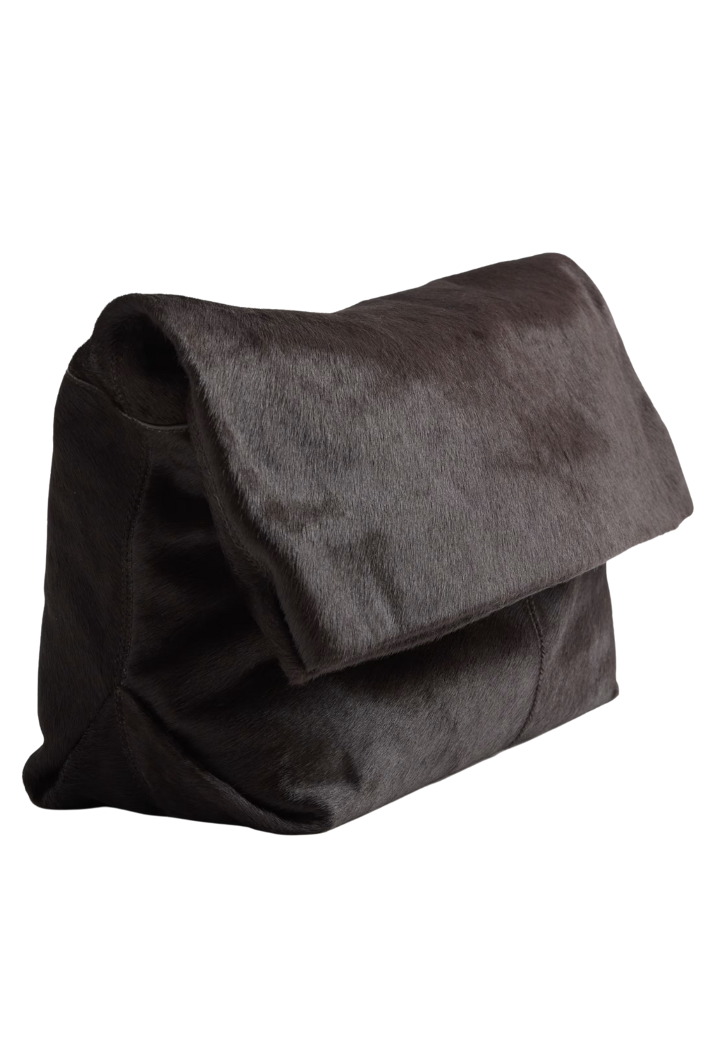 Hair on Leather Foldover Clutch Bag