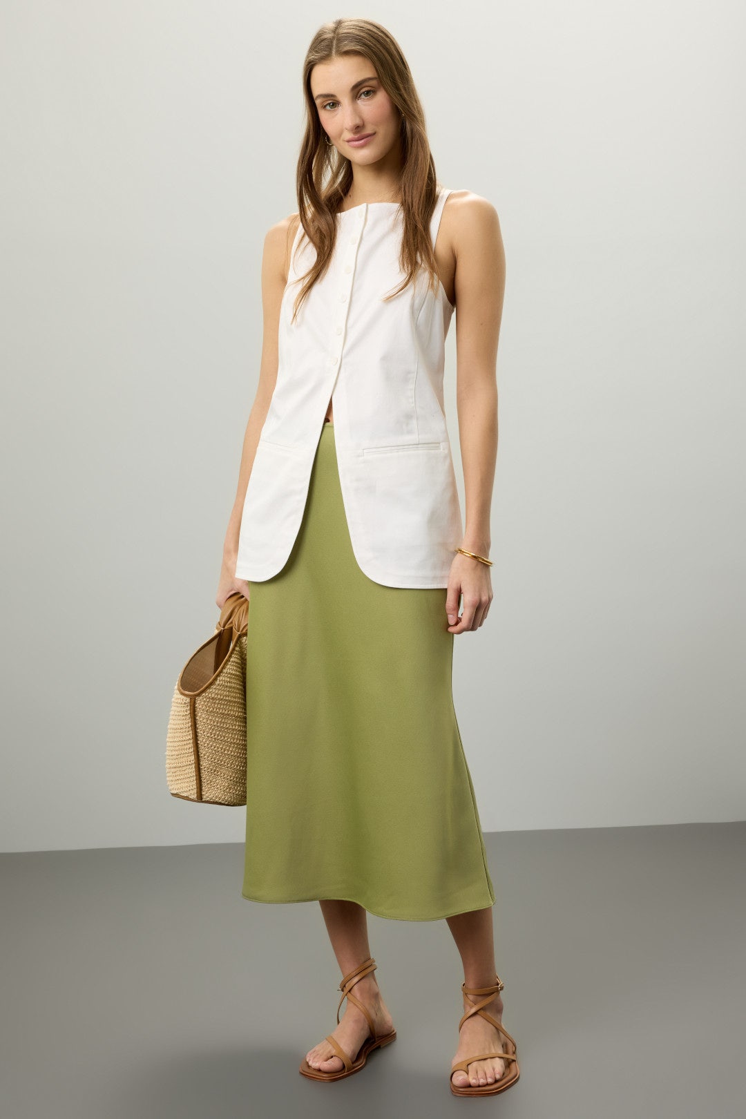 Rent the Runway Maeve Riley Collection Green Skirt.