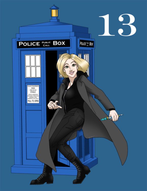 Tumblr user Redhead Draws makes the new Doctor strike a pose