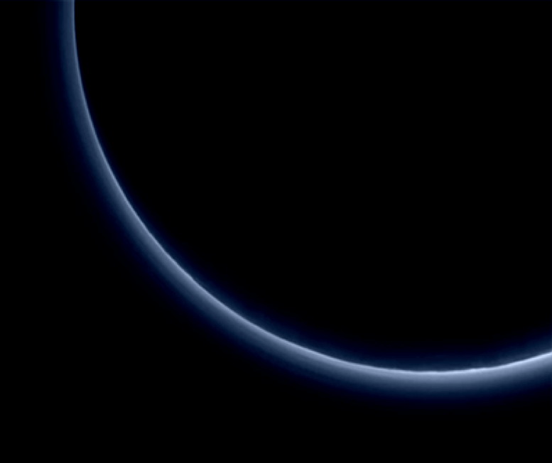 Pluto&#039;s Backlit Atmosphere