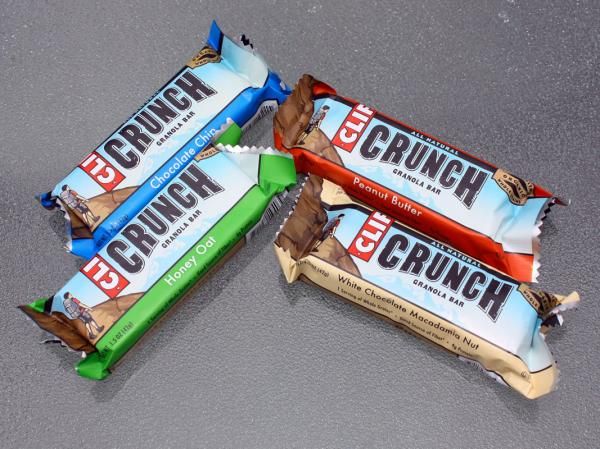 The new Clif Crunch bars will be available in Chocolate Chip, Honey Oat, Peanut Butter, and White Chocolate Macadamia Nut varieties.