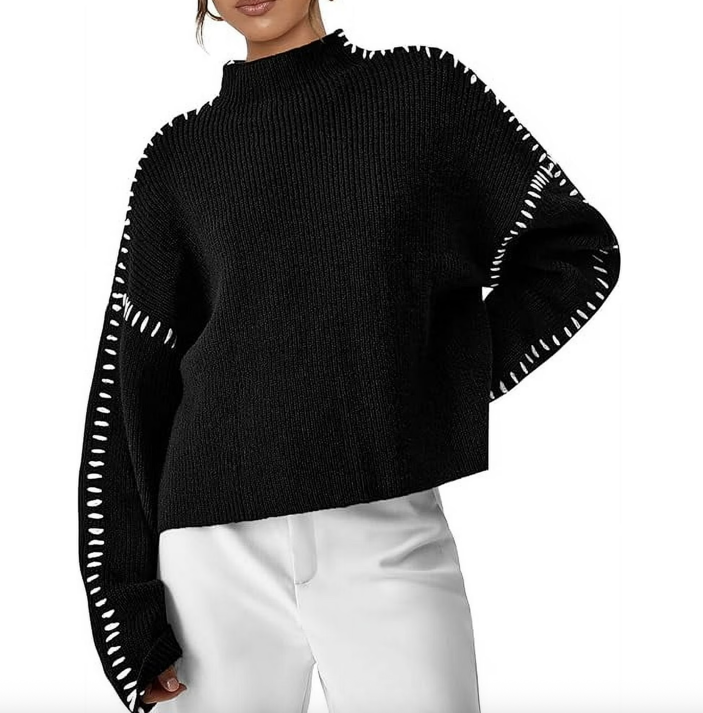 PRETTYGARDEN, Prettygarden Women's Chunky Knit Sweaters Fall Long Sleeve Mock Neck Oversized Pullover Tops Winter Fashion Clothes