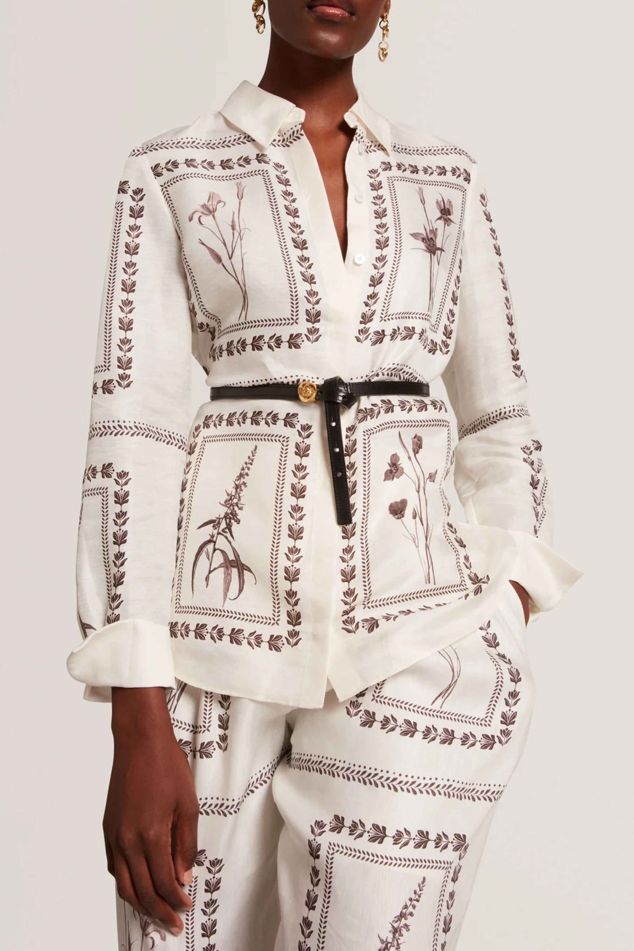 Simcaa Panel Pressure silk Lonne Longline Shirt