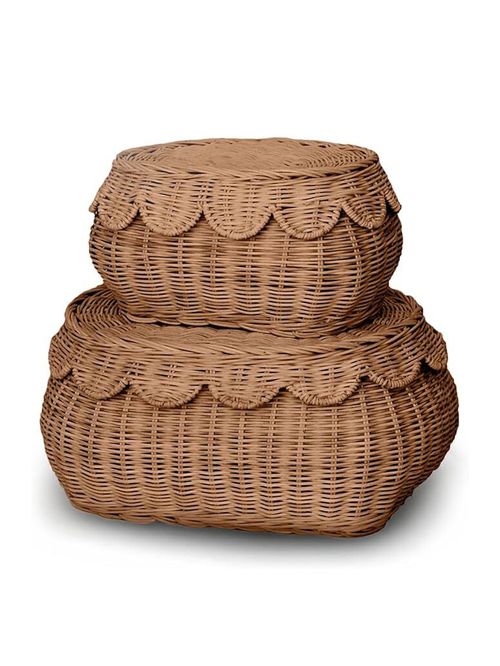 Bebe Bask Scalloped Basket, Set of 2 