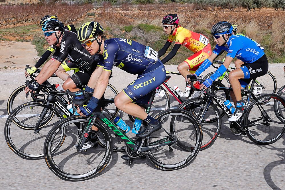 The peloton in action during stage 4 in Valencia
