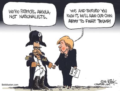 U.S. Nationalism Trump Angela Merkel Napoleon army fight