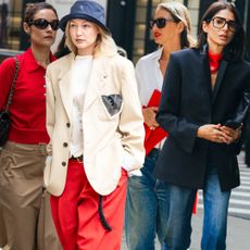 The red color trend on the street style scene at New York Fashion Week Spring/Summer 2027