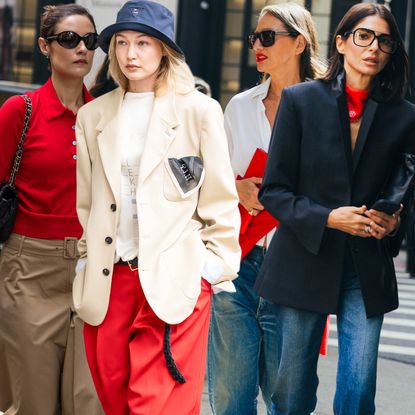 The red color trend on the street style scene at New York Fashion Week Spring/Summer 2027
