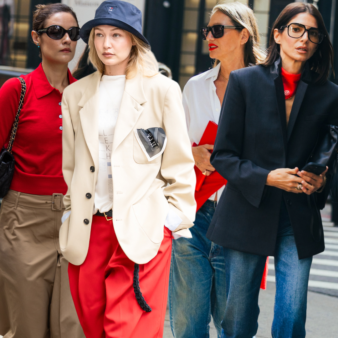 The red color trend on the street style scene at New York Fashion Week Spring/Summer 2027