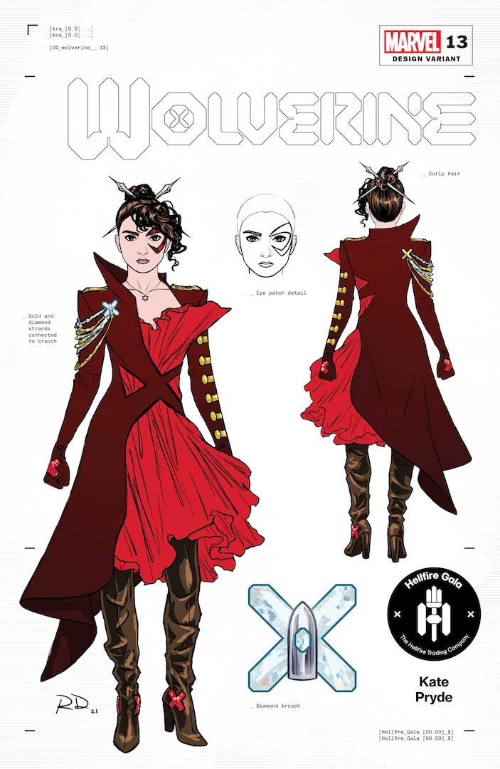 Hellfire Gala outfit designs by Russell Dauterman