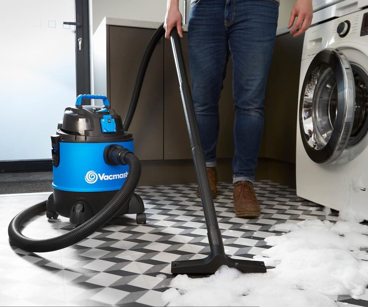 Vacmaster Multi 20 PTO Wet &amp; Dry Vacuum Cleaner being used with liquid