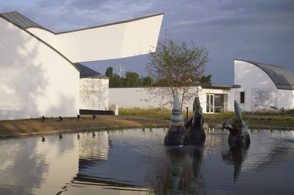 view of landscape design Water Garden by Bas Smets at the Vitra Campus