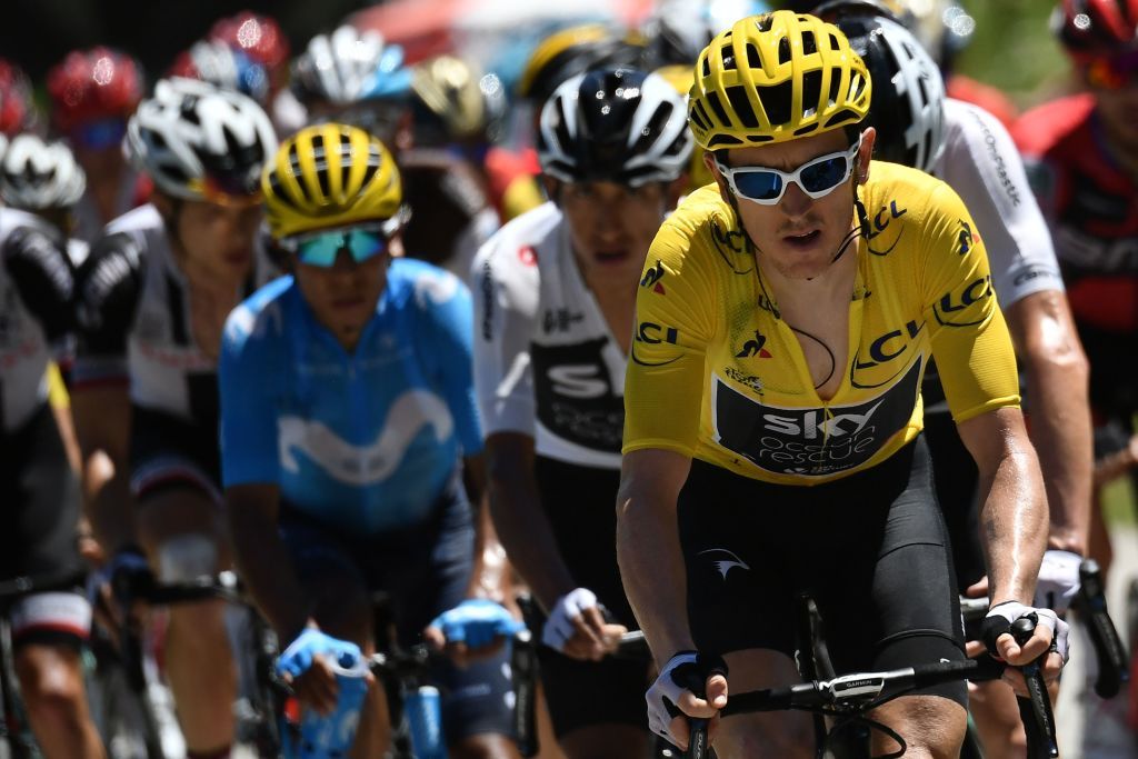 Geraint Thomas (Team Sky) in the maillot jaune