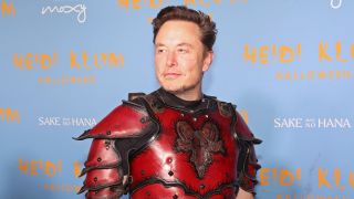 Elon Musk in a samurai costume for Heidi Klum's 2022 Halloween Party
