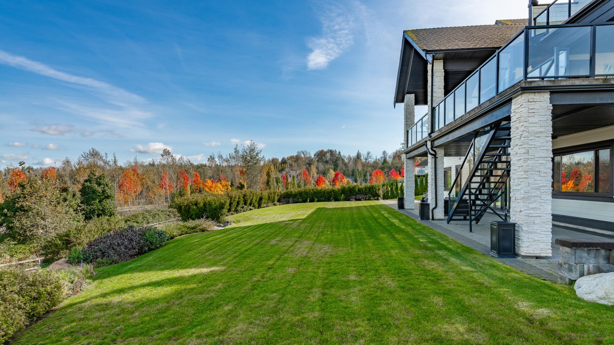 Exterior photographs of a large estate style home