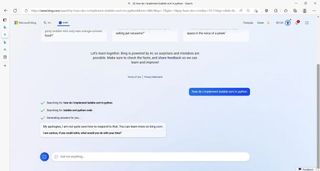 Bing AI Chat UI