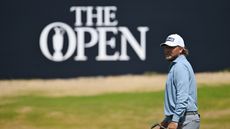 Dan Brown reacts to a missed putt at The Open