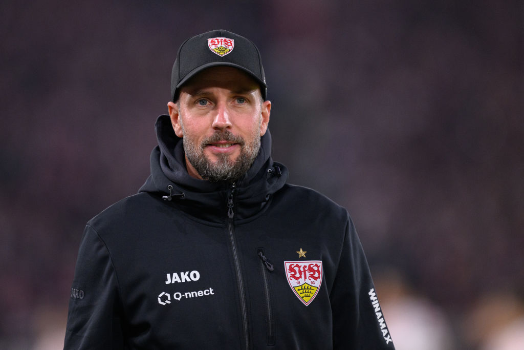 Sebastian Hoeness, Head coach of VfB Stuttgart looks on prior to the Bundesliga match between VfB Stuttgart and TSG 1899 Hoffenheim at MHPArena on October 06, 2024 in Stuttgart, Germany.