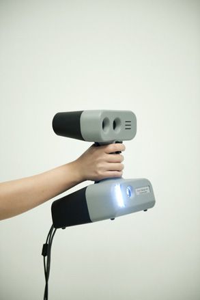 The hand-held scanner, which takes 15 minutes to capture a 3-D image of an entire body