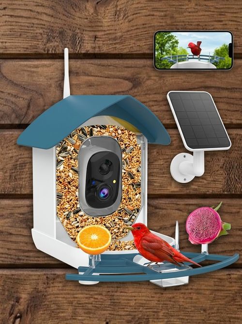 Smart Bird Feeder with camera, AI Identifies Bird Species solar
