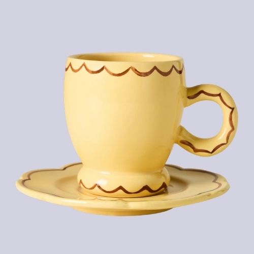 Anthropologie, Damson Madder Stoneware Espresso Cup &amp;amp; Saucer