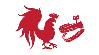 Rooster Teeth logo - a rooster and some wind-up teeth