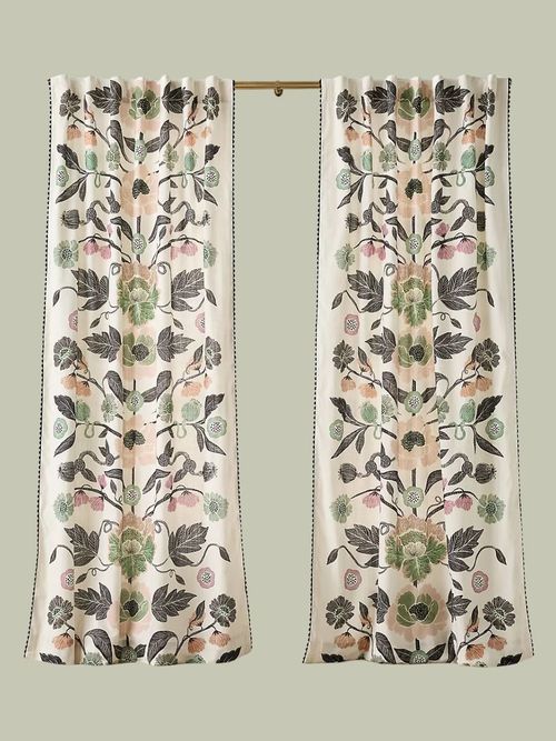 Claudette Organic Cotton Floral Curtain