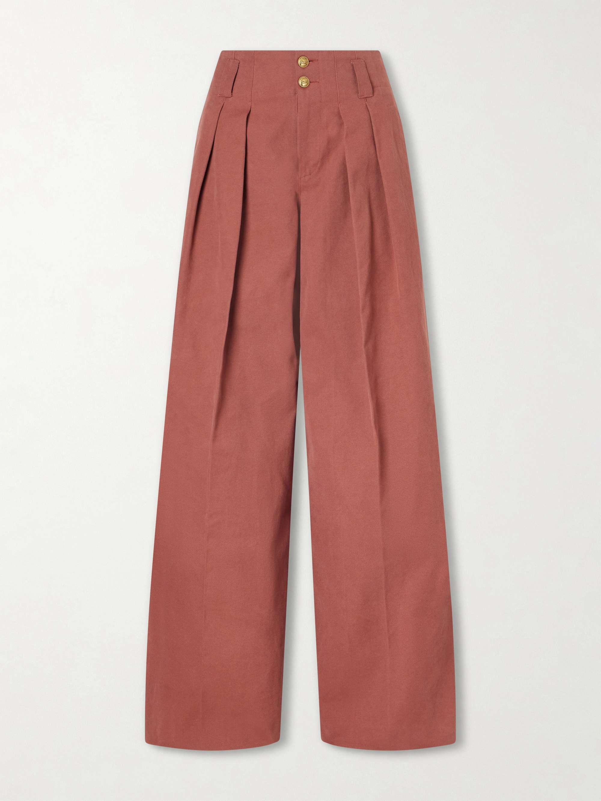High-Rise Cotton Wide-Leg Pants