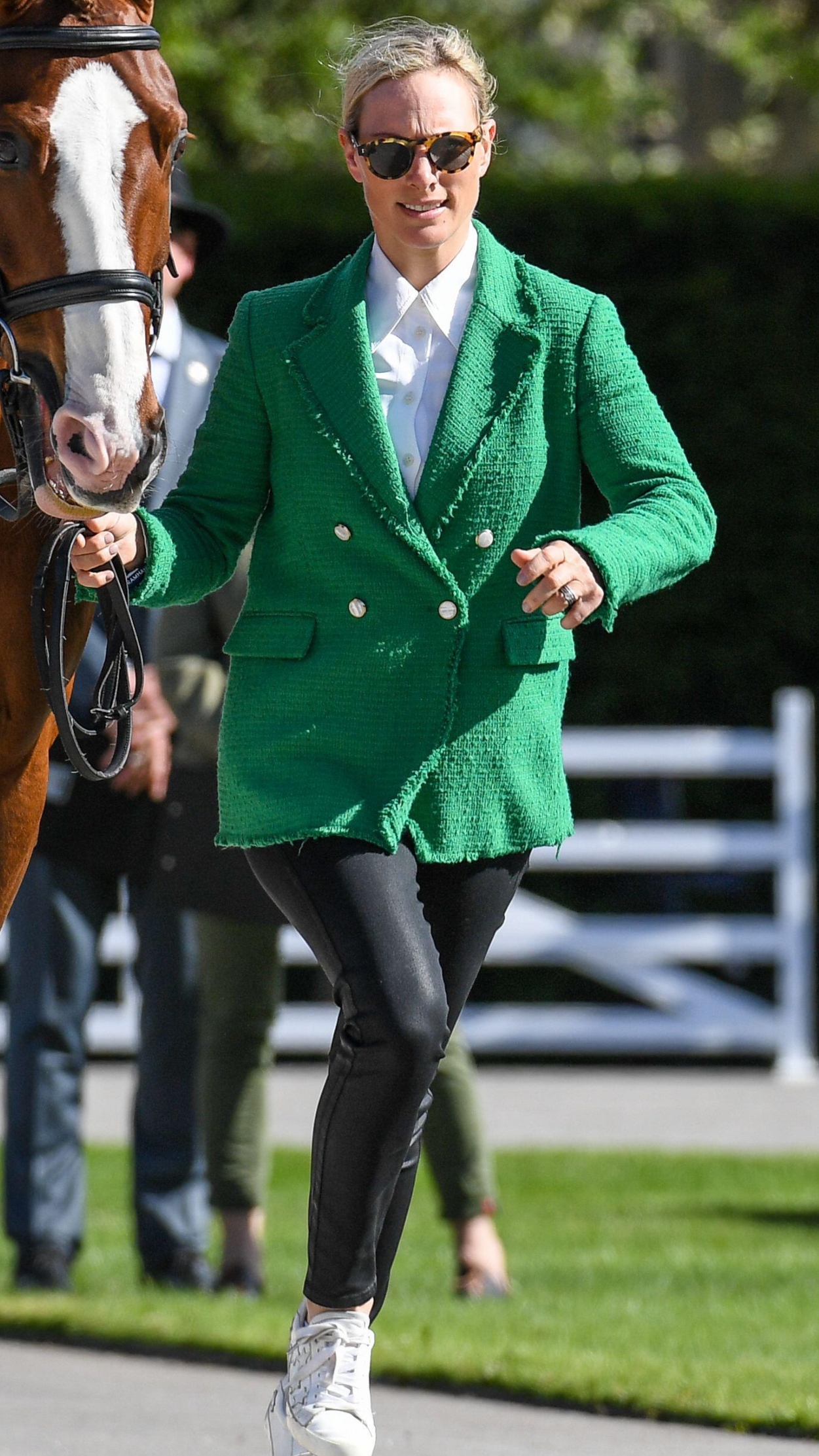 Zara Tindall with CLASS AFFAIR during the First Horse Inspection at Bramham International
