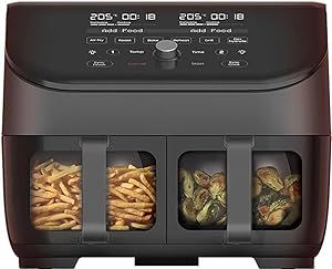 COMPARE Instant Vortex Plus Dual Drawer 8-in-1 Air Fryer with ClearCook Black