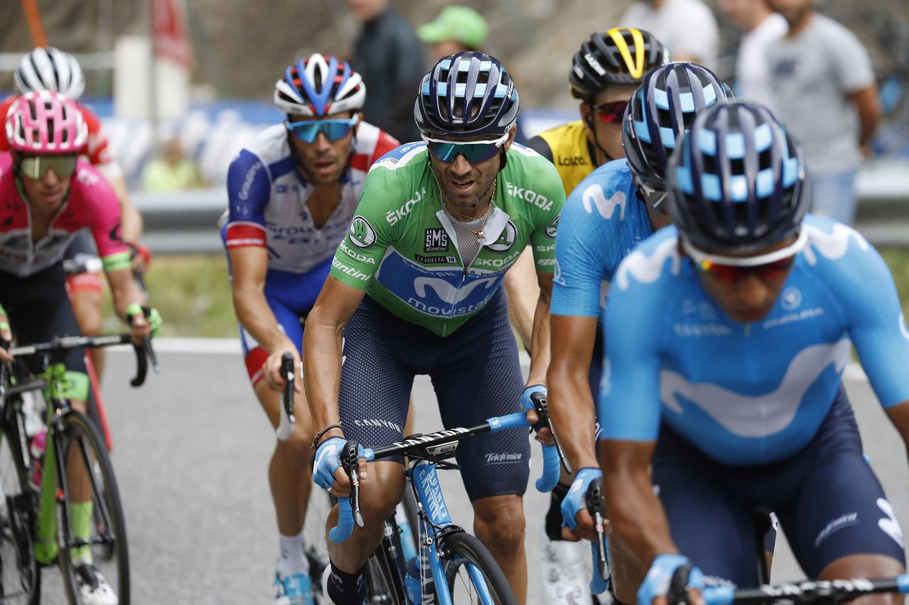 Alejandro Valverde (Movistar) suffered on the final mountain stage