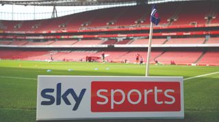 Sky Sports hoarding at the Emirates Stadium