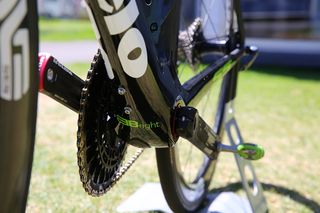 Team Dimension Data's Cervelo S5 uses an extended bottom bracket shell (BBRight)