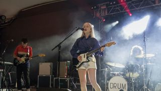 (from left) Alec O'Hanley, Molly Rankin,and Sheridan Riley of Alvvays perform in concert as part of an 'Official 2018 ACL Fest Late Night Show' at Stubb's Bar-B-Q on October 11, 2018 in Austin, Texas