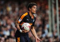 LONDON, ENGLAND - AUGUST 5: Daryl Janmaat of Newcastle United (22) holds the match ball in one hand during the Sky Bet Championship Match between Fulham and Newcastle United at Craven Cottage on August 5, 2016, in London, England. (Photo by Serena Taylor/Newcastle United via Getty Images)