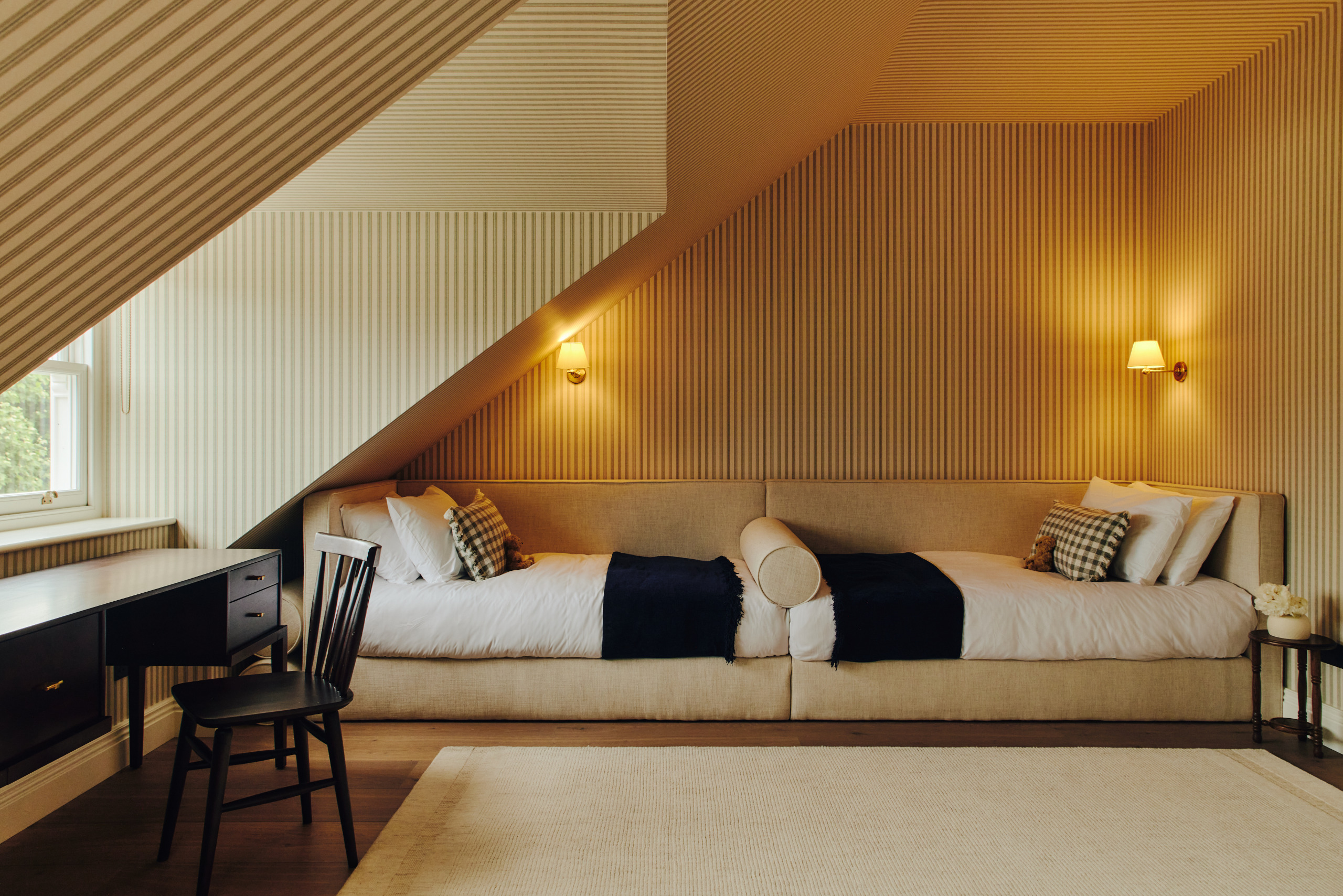 Attic bedroom, styled for children