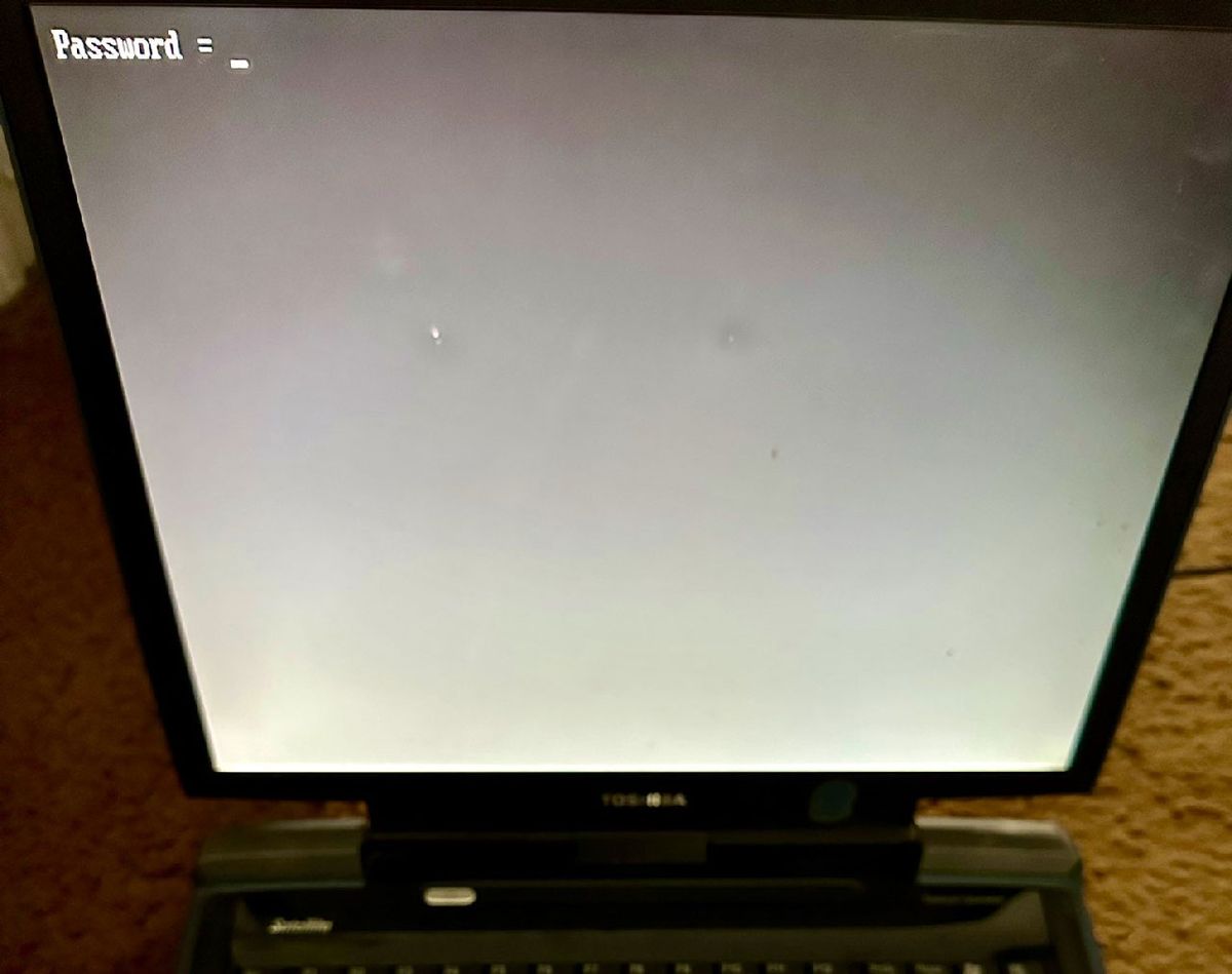 Laptop BIOS password reset technique uses contorted paperclips stuffed